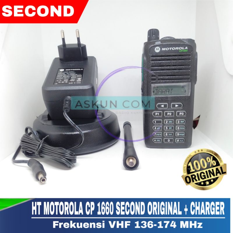 HT Motorola CP 1660 Original Second VHF 136-174 MHz + Charger