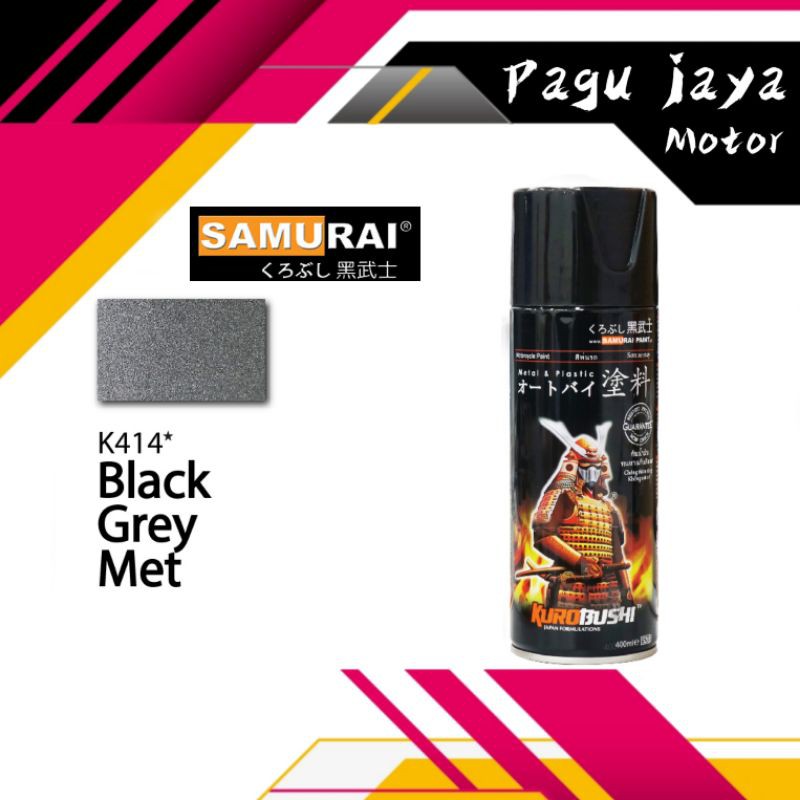 metallic black grey K414* samurai paint 400cc kawasaki cat semprot spray pi kolox pilok pylox