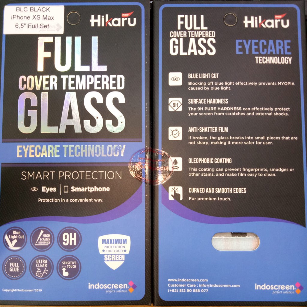 BLUE-RAY HIKARU Tempered Glass IPHONE IPHONE XS MAX EYE PROTECTION