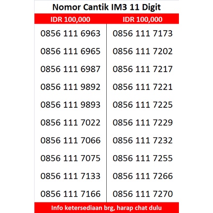 0856 111 xxxx | NOMOR CANTIK IM3 11 DIGIT (2/5)