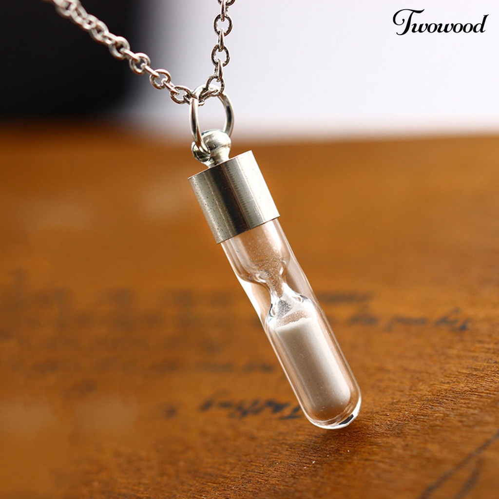 Twowood Glowing Necklace Hourglass Luminous Glass Adjustable Necklace Jewelry for Women