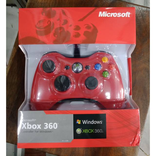 Stik xbox 360 kabel stik wired controller - Merah