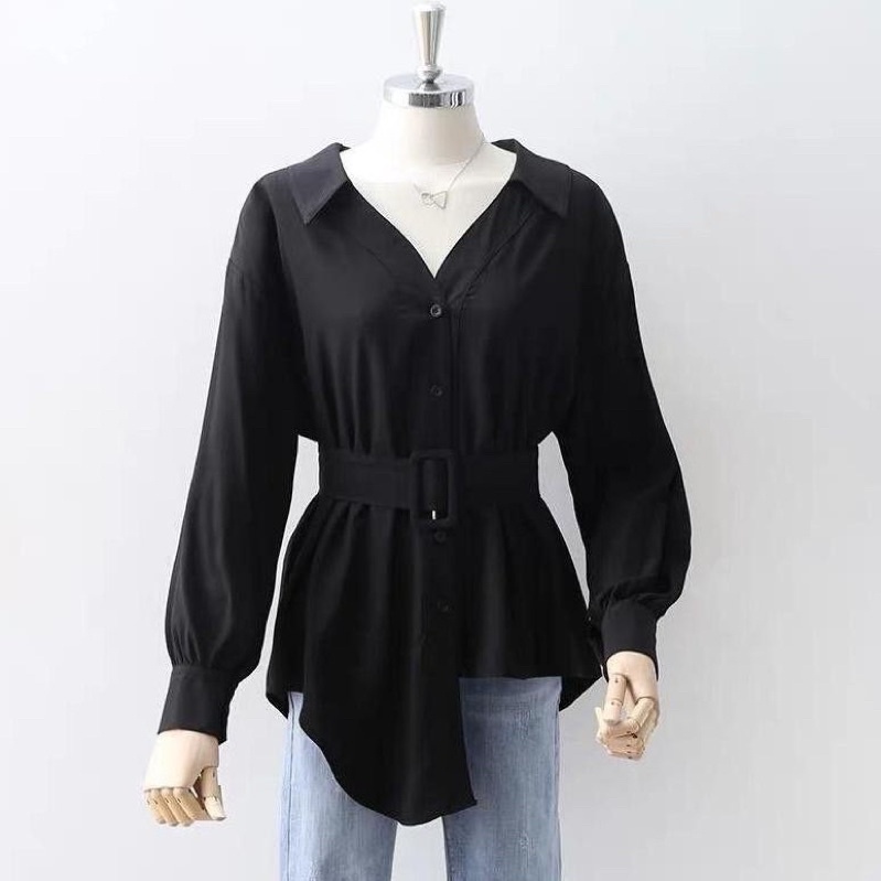 BEFAST - ZRD OOTD Wanita Blouse TITA / JEMIMA BLOUSE / Blouse Wanita Kerja / Atasan Wanita Lengan Panjang / Blouse Model Terbaru / Blosue Ada Ikat Pinggang / Fashion Wanita Formal / OOTD Wanita Remaja Kekinian 2022 / Blouse Polos Terlaris