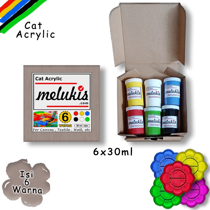 

Cat Melukis Acrylic / Cat Akrilik Isi 6 Warna 30ml