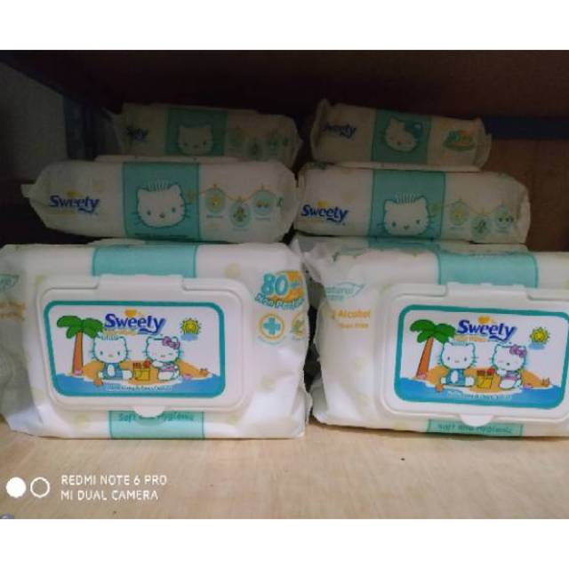 Tisu sweety tissue basah bayi anti bacterial non parfumed non alkohol baby wipes 84 - 72 sheets