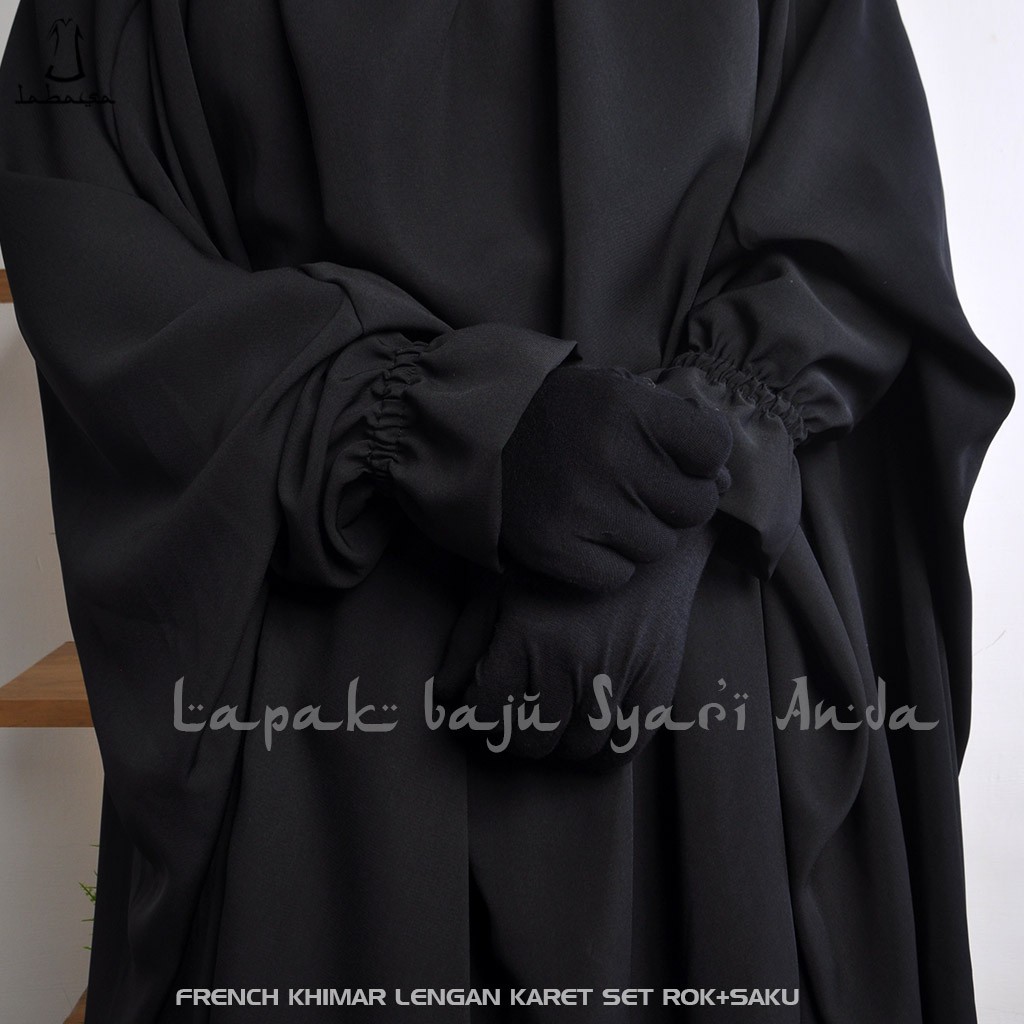 Labasa French Khimar Instan Lengan Karet Set Rok (ada sakunya) | French Hijab | Bisa COD