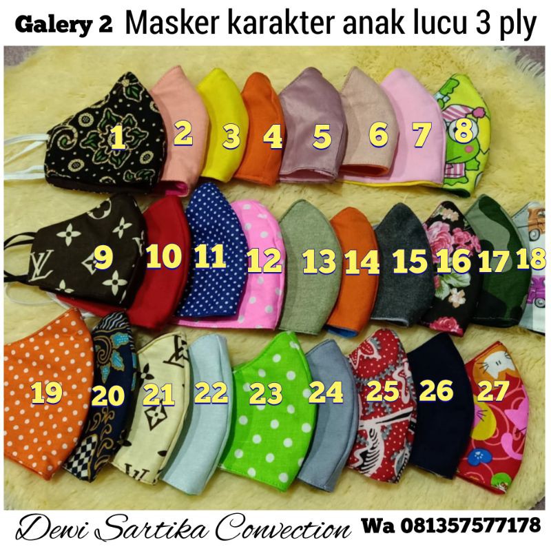 Masker anak karakter lucu 3 ply