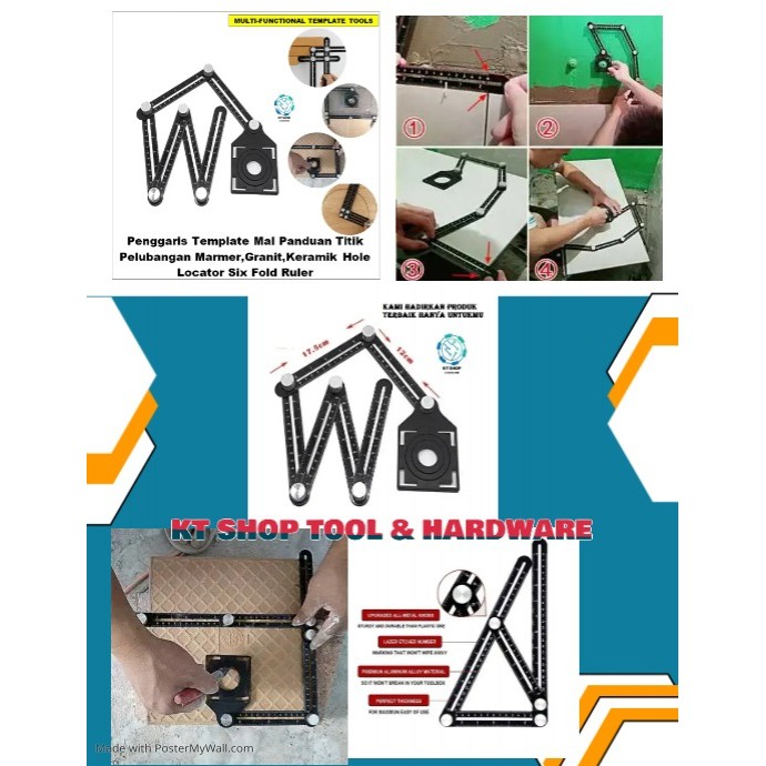 

PENGGARIS TEMPLATE MAL PANDUAN TITIK PELUBANG MARMER GRANIT KERAMIK ALAT BANTU PENANDA LUBANG