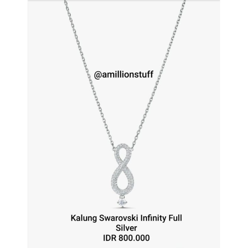 Kalung Swarovski Infinity Silver