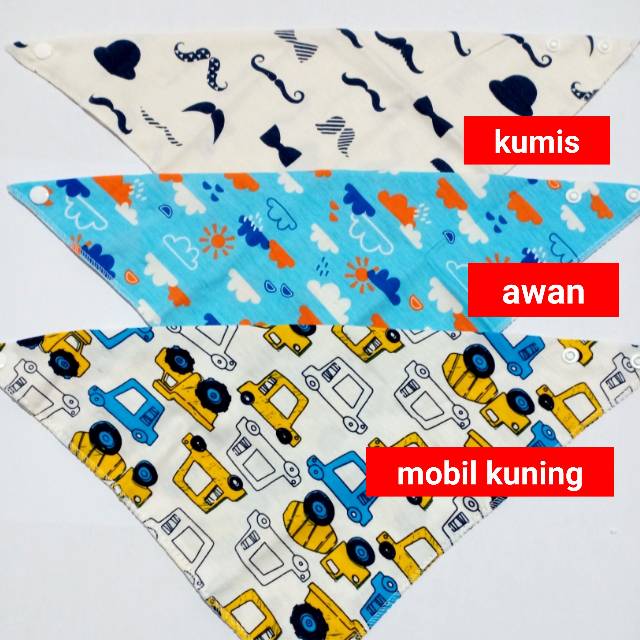 Slabber Bibs bayi Anak Kain Lembut Motif Celemek Bayi tatakan iler