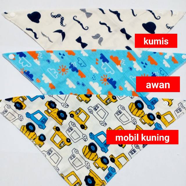 Slabber Bibs bayi Anak Kain Lembut Motif Celemek Bayi tatakan iler