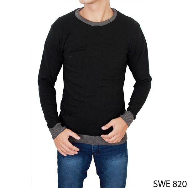 Sweater Cardigan Pria Rajut Hitam – SWE 820