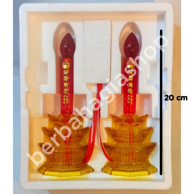Lampu Altar Puja Yuan Bao LED / Lampu Sembahyang LED / Lampu Sembahyang Yenpau