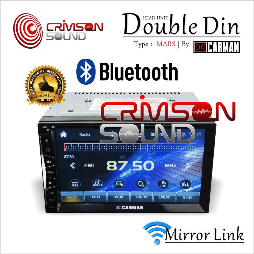 Jual Head Unit Double Din Mirror Link Merk Carman Mars Shopee Indonesia