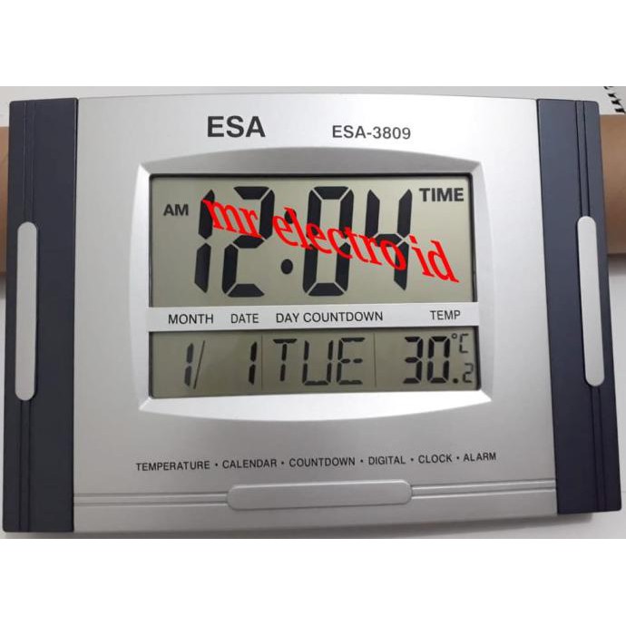 Jam Dinding Digital Esa 3809 - Jam Digital Esa - Fitur Lengkap