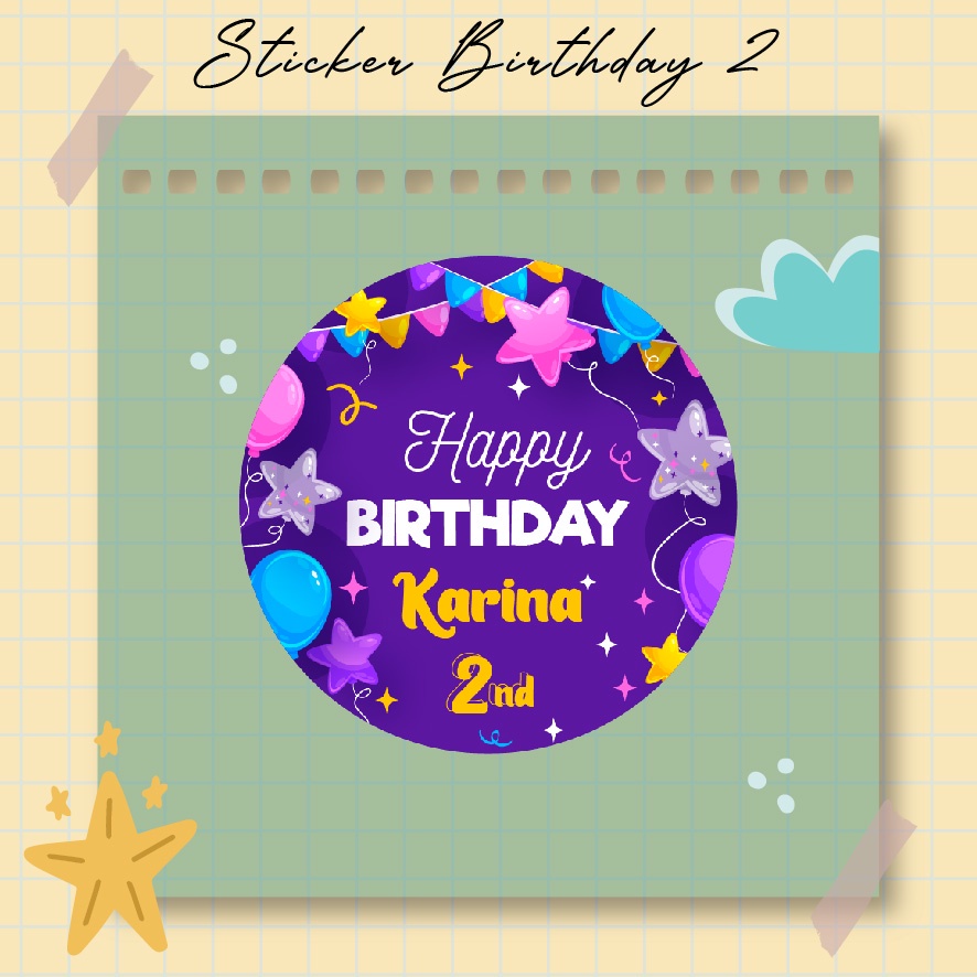 

Stiker Ulang Tahun Anak ukuran 5cm 6cm 7cm 8 cm Cutting Bulat