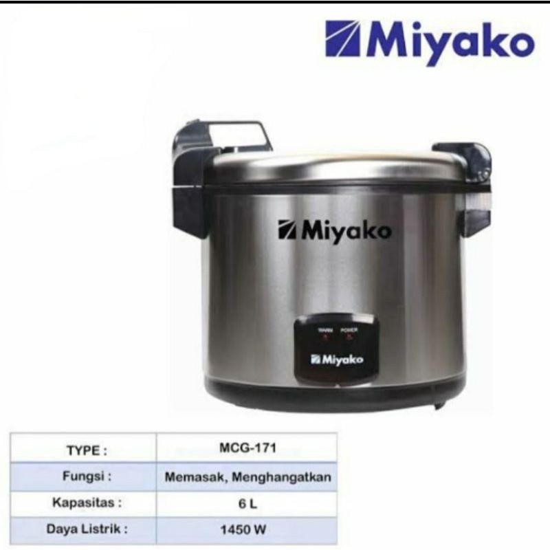 MAGIC COM MIYAKO RICE COOKER JUMBO MCG 171 MAGIC COM BESAR 6 LITER