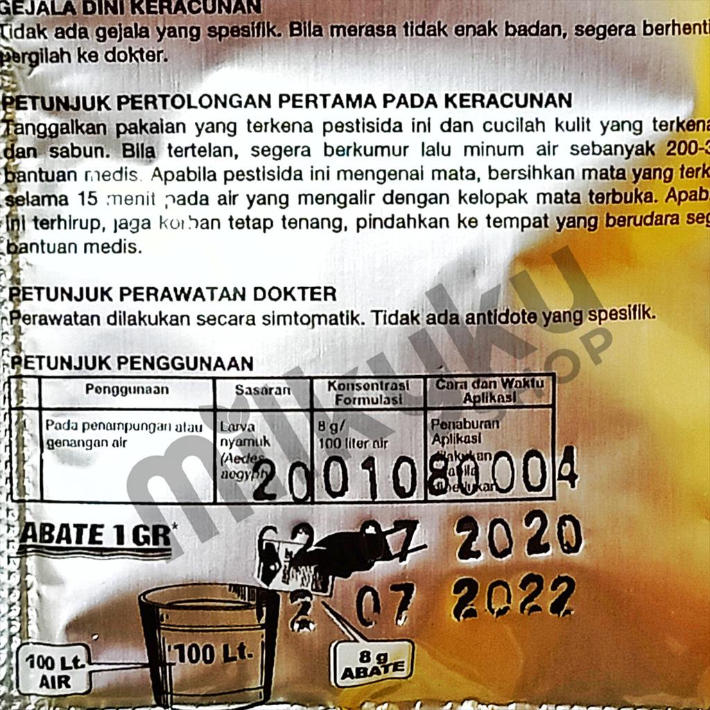 ABATE 1 GR 10 GRAM PER SACHET OBAT JENTIK NYAMUK