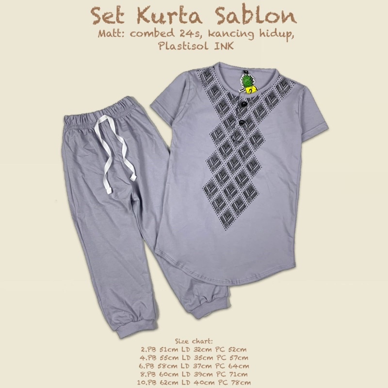 Setelan Anak Kurta Sablon Original Pineapple Baju Koko Anak Super Premium Best Seller