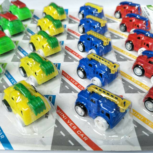 Mobil Mobilan Pull Back Plastik Mini dapat 6pcs Model Campur