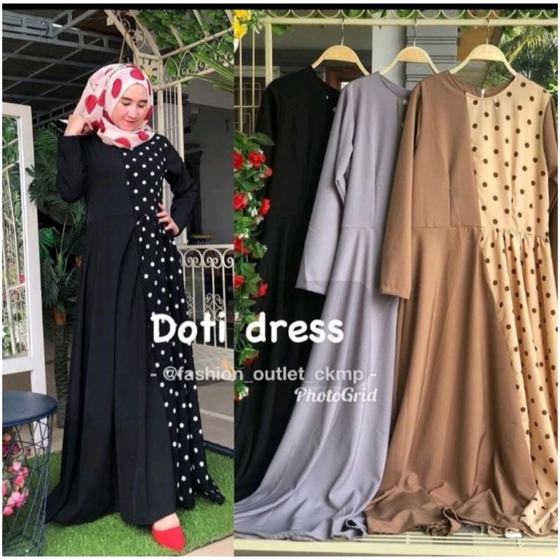 GAMIS IMPORT DOTTI BAHAN KATUN SILK PREMIUM TERLARIS