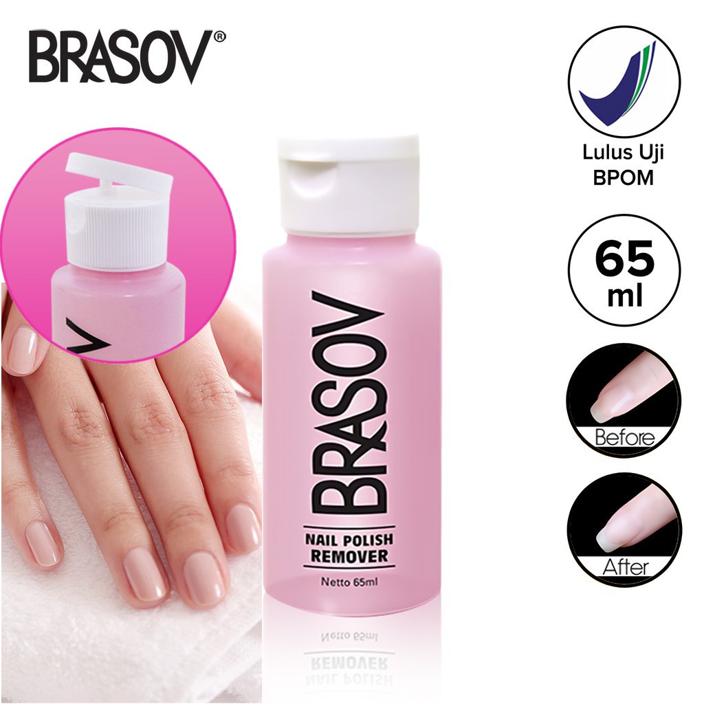 ❤ RATU ❤ Brasov Nail Polish Remover 65ml | Pembersih Cat Kuku | Aseton Penghapus Kutek Cat Kuku BPOM✔️