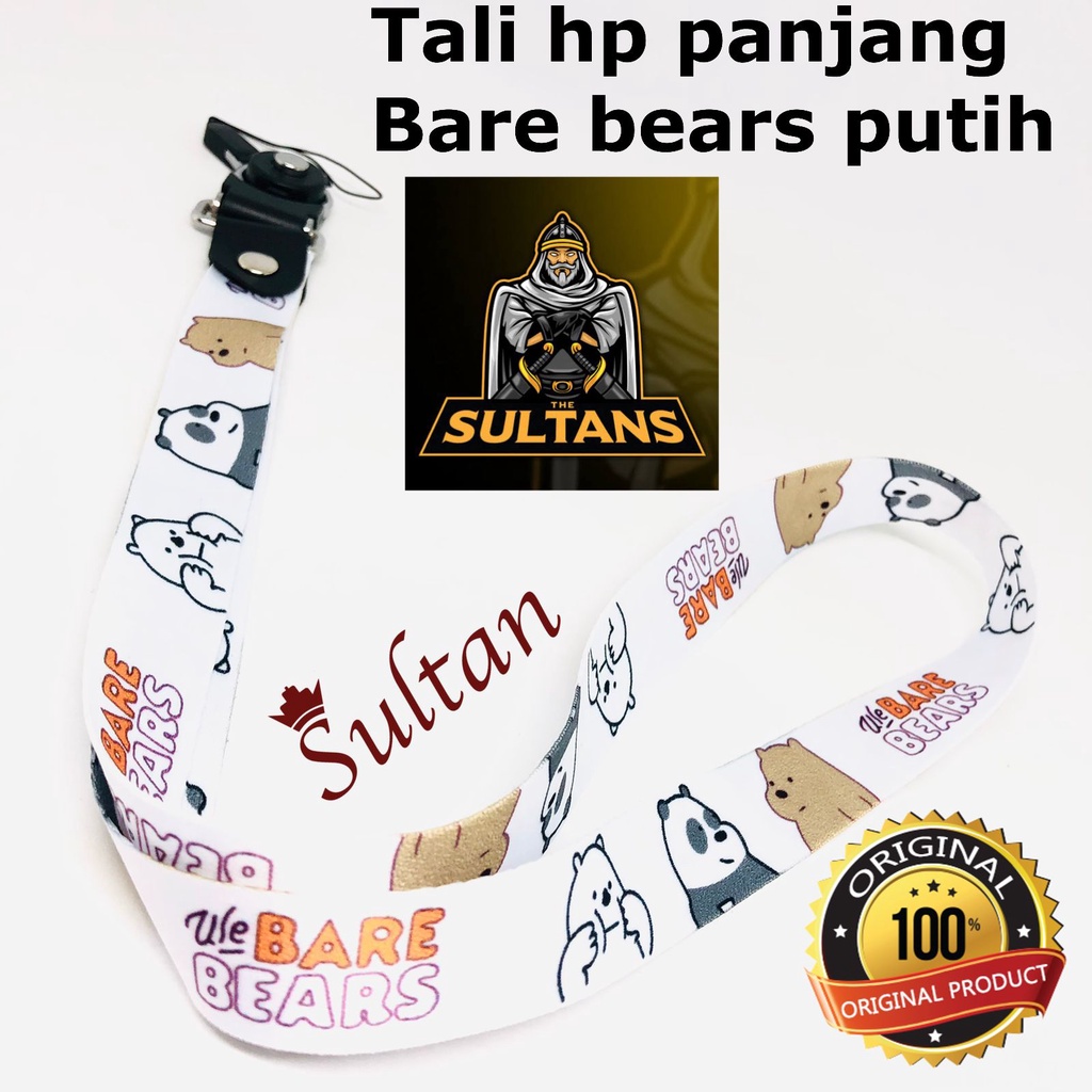 tali gantungan hp kartu nama karakter unicorn/bare bears/kaws/lilo&amp;stich/doraemon