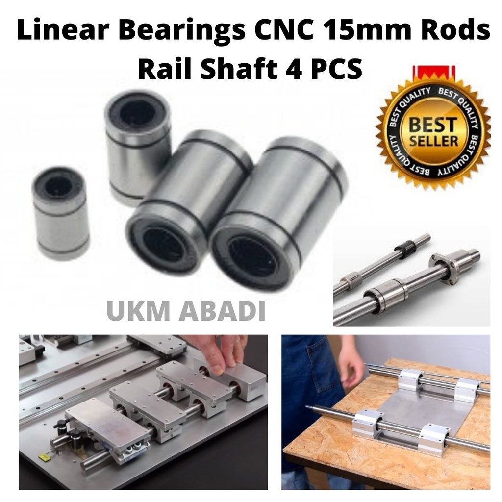 Linear Bearings CNC 15mm for Rods Rail Shaft Parts 4 PCS 111163