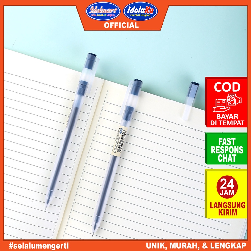 IDOLMART Deli Pulpen Gel Pen A119 Orange / Tip 0.5mm Panjang Penulisan Hingga 400m /pcs Deli Surabaya