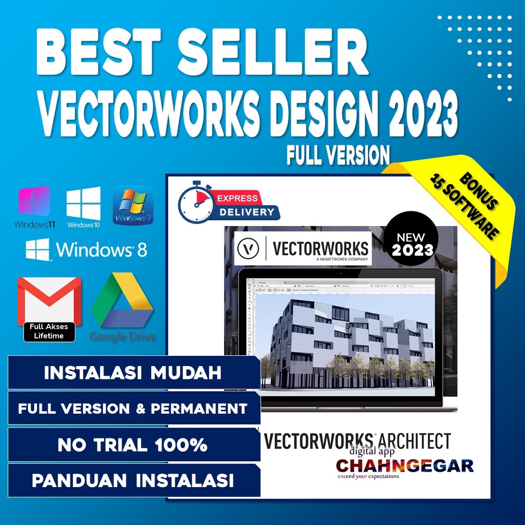 Vectorworks 2023 Software rangkaian desain Sketsa 2D/3D khusus industri, bukan Inventor Pro, Corel DRAW, Sketch Up Pro, Lumion Pro