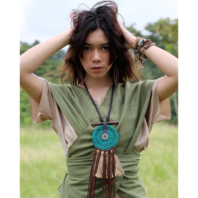 kalung etnik rajutan aksesoris wanita