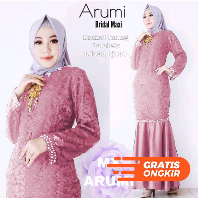 Arumi Dress Gamis Remaja Kekinian Syar I Terbaru Modern Muslim Drees Wanita Murah Polos Fashion Nais