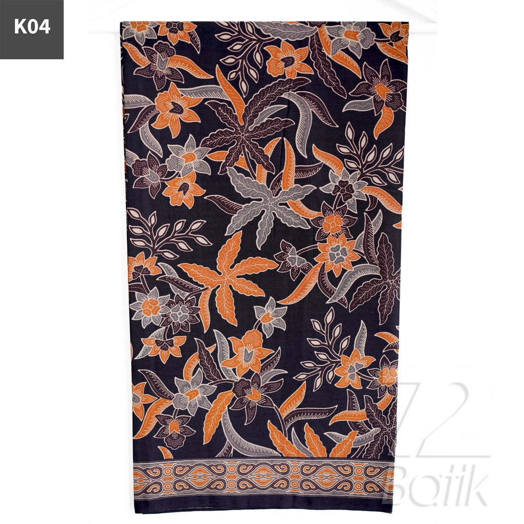 KAIN BATIK PREMIUM Bahan Katun Motif Kembang Daun Singkong Warna Hitam 722343 Cap 72 Jarik Jarit Samping Kebat Panjang Batik Katun Modern Premium Bahan Seragam Batik Pernikahan Kantor Keluarga Murah Kamen Jadi Batik Bali Lembaran