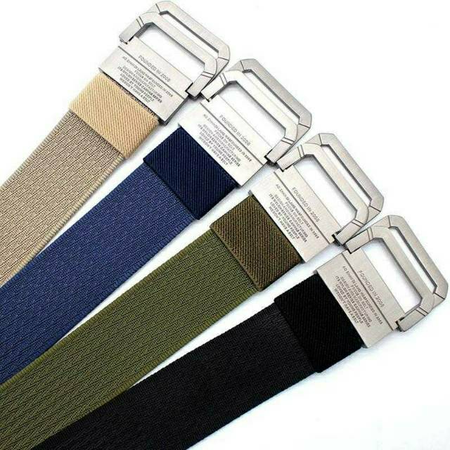 [BIG SALE] Craftman Gesper Tactical Belt Pria Sabuk Besi Canvas Double Ring