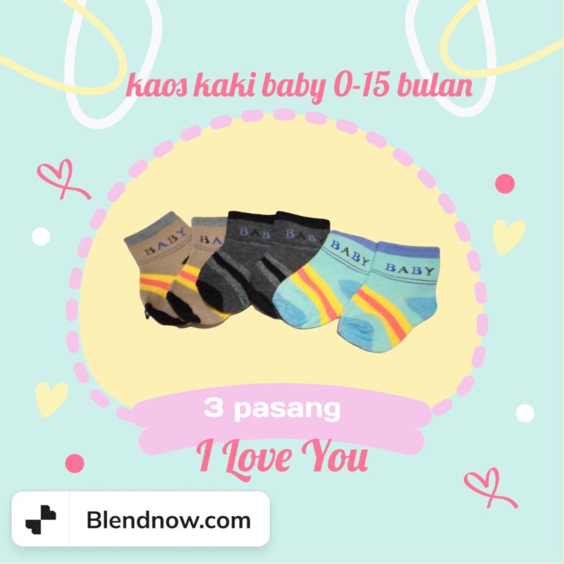 Kaos Kaki Bayi isi 3 Pasang / Kaos Kaki Bayi