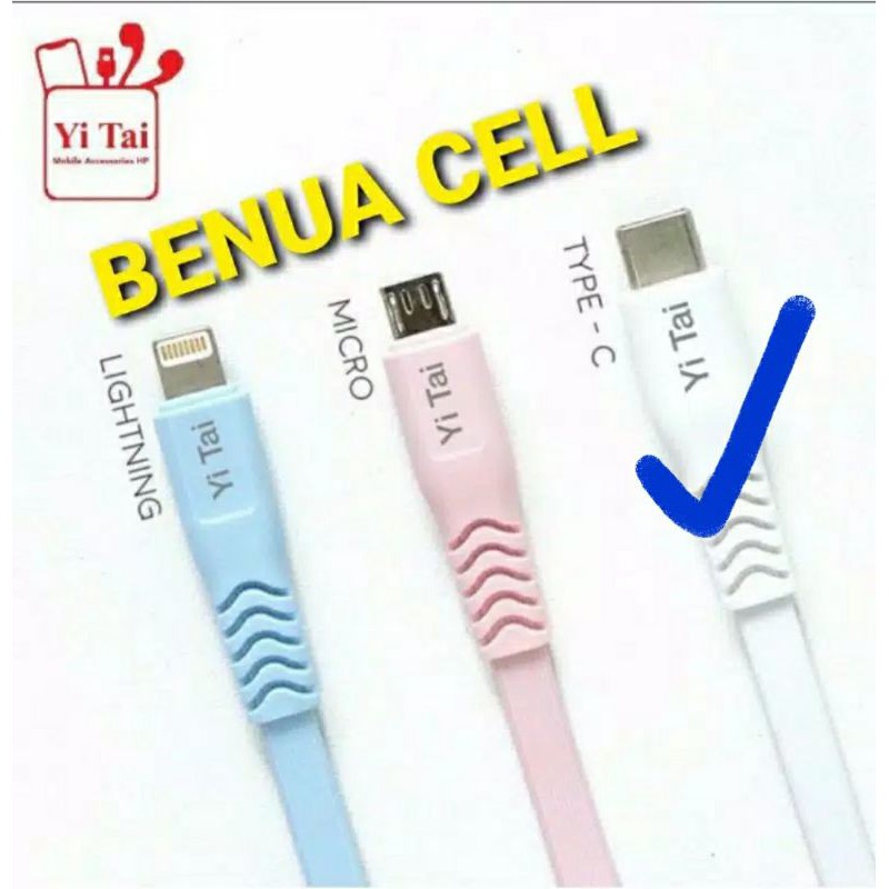 KABEL DATA YI TAI 100CM MICRO YTM-100 - TYPE C YTC-100 - LIGHTNING IPHONE YTL-100 - 1PCS