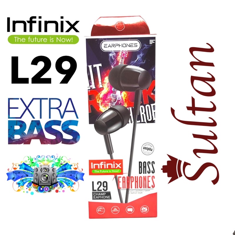 GROSIR HANDSFREE INFINIX HF L29 EXTRABASS EARPHONE