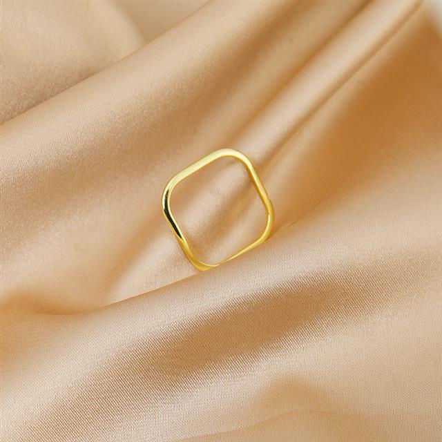 ［Tidak ada 7 Korea kepribadian persegi sederhana gelang zircon beberapa Berlian small square ring ci