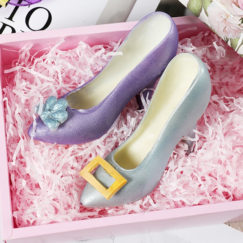 （✔✔❤Cetakan Adonan Kue &amp; Cokelat Bentuk Sepatu High Heels 3D Model DIY