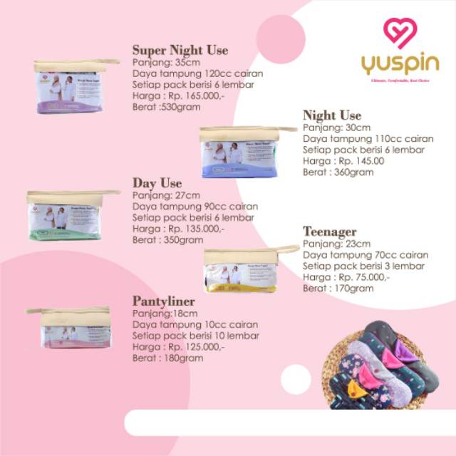 Paket Reguler Pembalut Kain Yuspin Shopee Indonesia