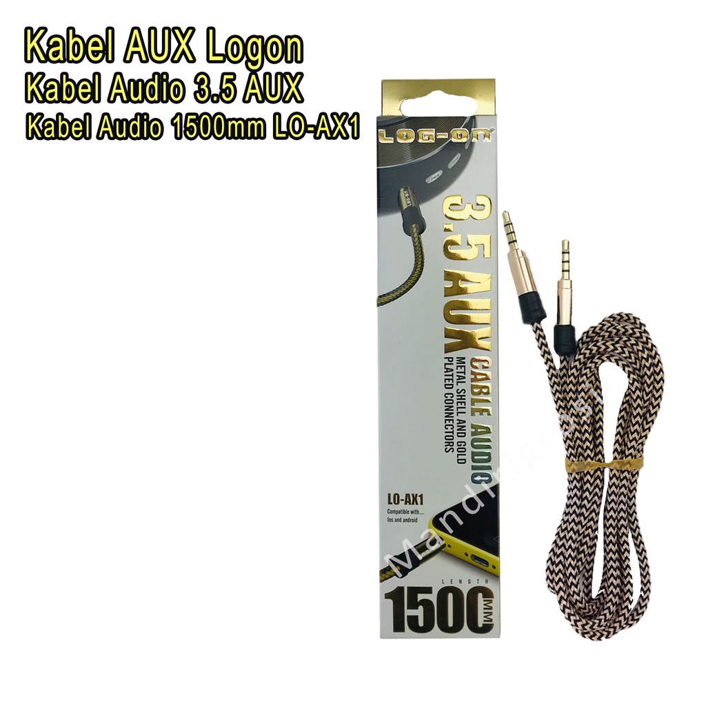 Kabel Audio 3.5 AUX *Kabel AUX Logon * Kabel Audio 1500mm  * LO-AX1