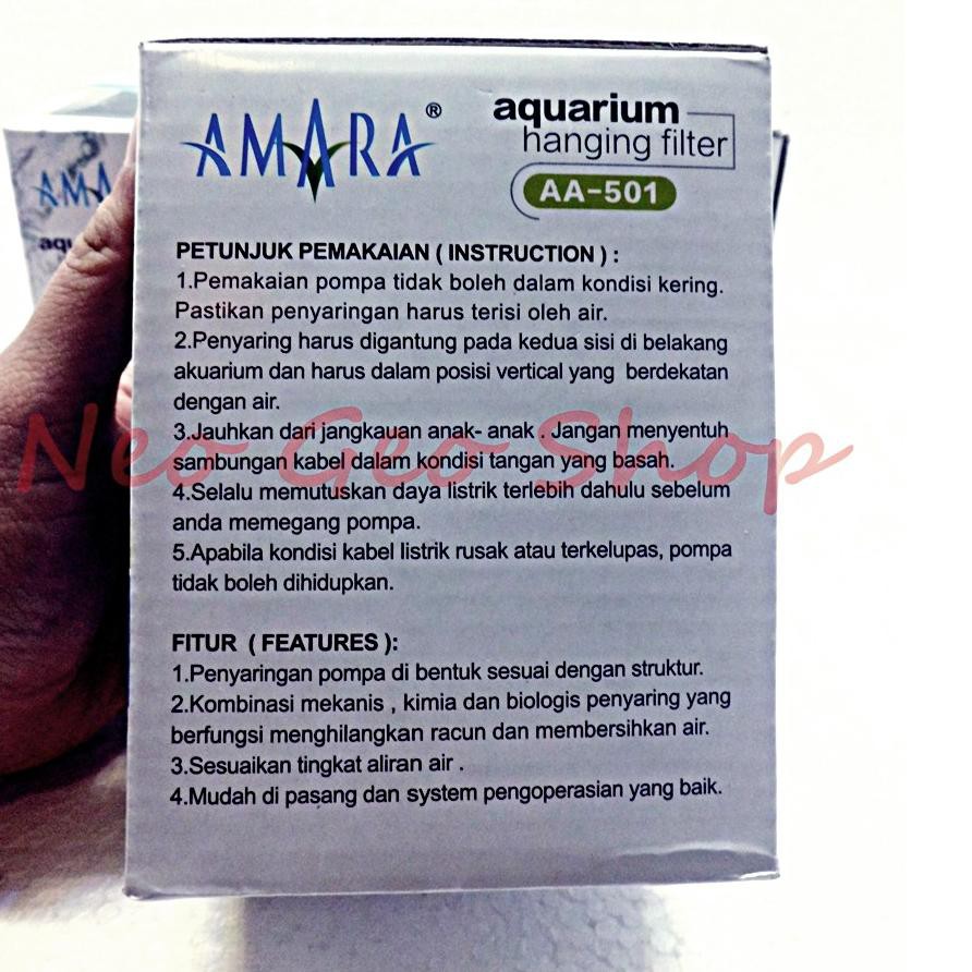 Amara 501 Hanging Filter Gantung Hang On Aquarium Aquascape Murah