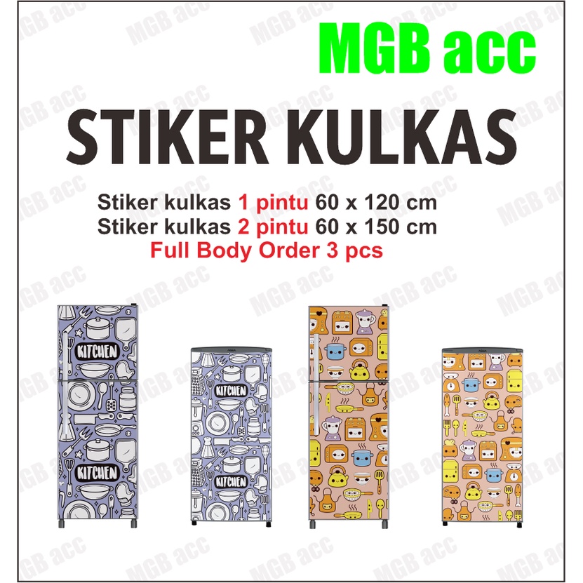 Sticker Wallpaper Kulkas 1 dan 2 Pintu Motif Kichen Keren Terbaru