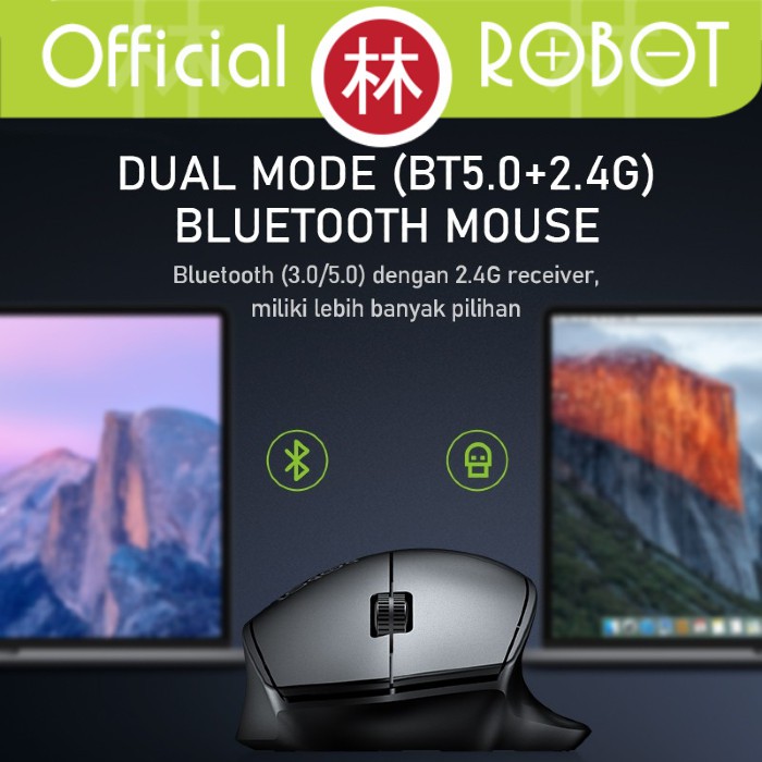 Robot M350 Wirelesss Mouse Multi Mode Bluetooth &amp; 2.4G USB Wireless