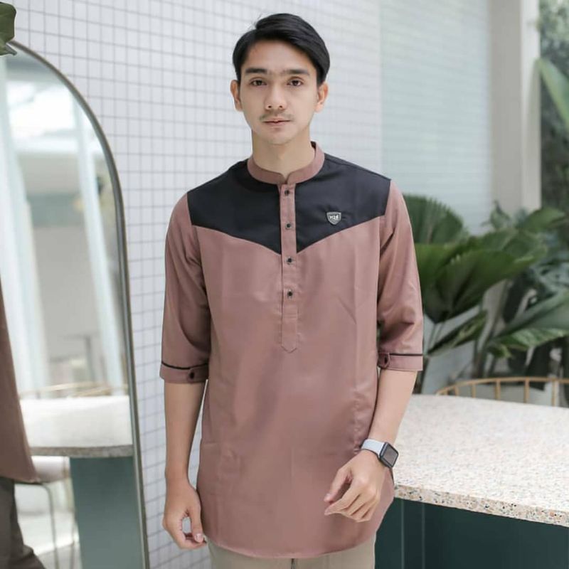 Baju koko kurta pakistan model 3/4 &amp; baju muslim pria dewasa bahan toyobo