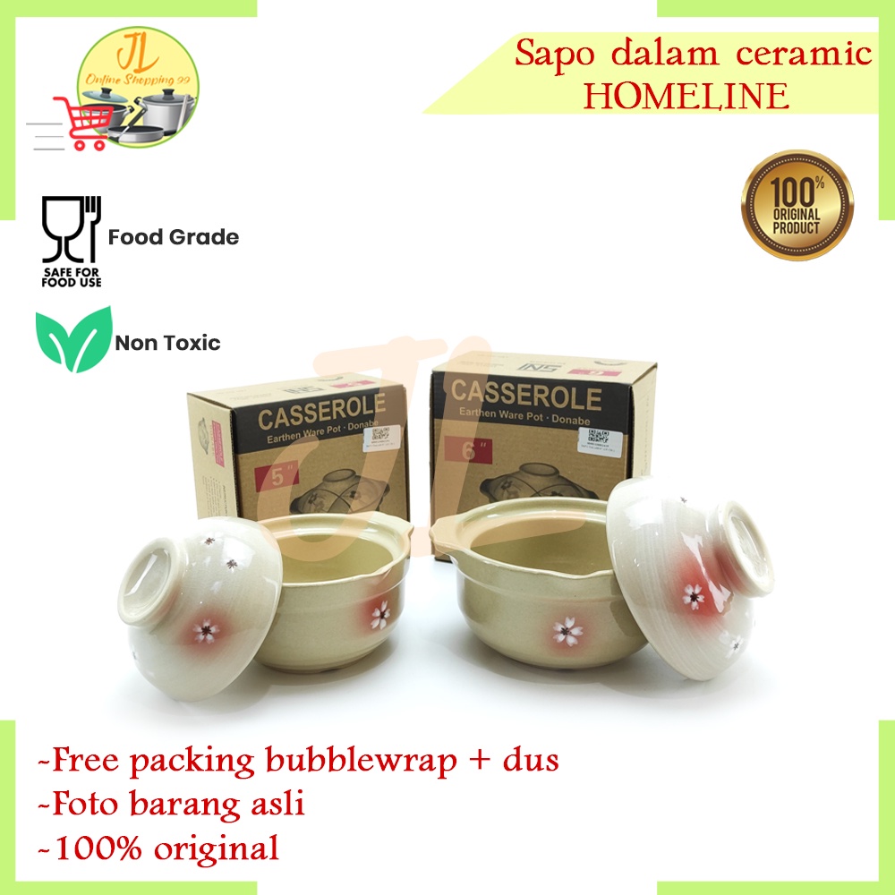 panci mangkok pot keramik sapo makan 13/15cm HOME LINE