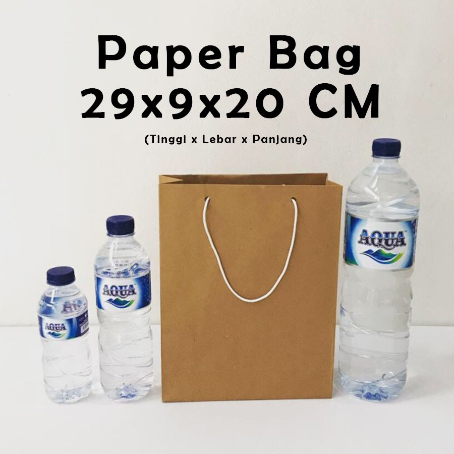 

Paper Bag Coklat Polos Besar 29x9x20cm Paperbag Kado Souvenir Packing Gift Bags Papper Bag Kertas