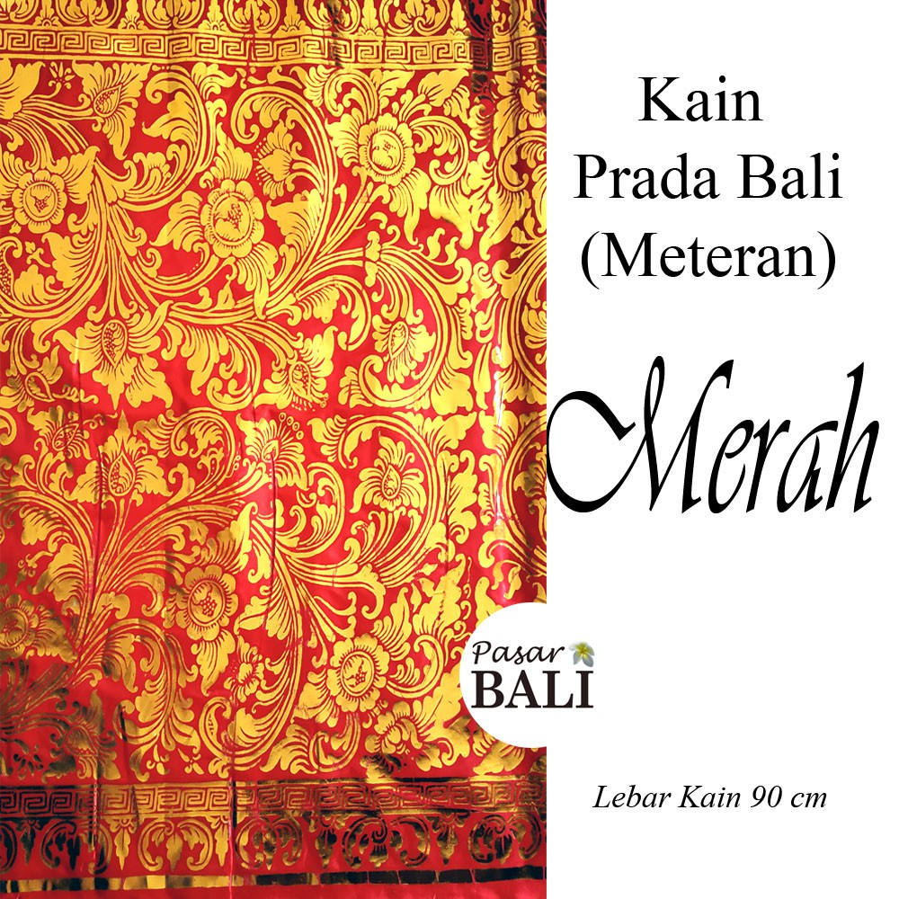 Kain Prada Motif Bunga - Merah