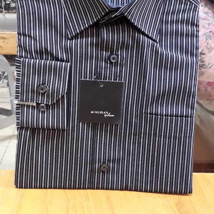 JE KEMEJA PANJANG HITAM GARIS (S)REGULER ALISAN