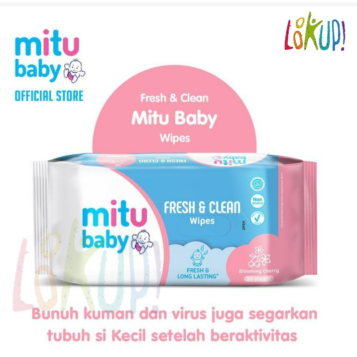 MITU Baby Tissue Basah/ MITU BABY WIPES/ tisu basah bayi/ Beli 1 Gratis 1 50's + 50's